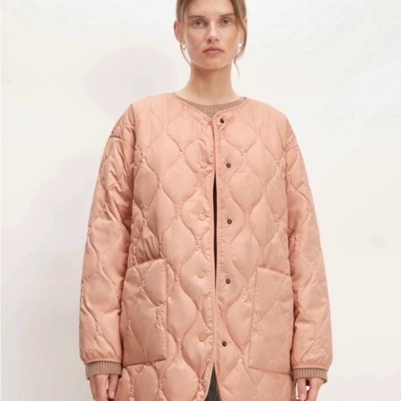 Everlane Jackets & Blazers - Everlane Pink Quilted Mid-Length Liner Jacket Size Small